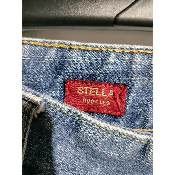 Express Stella Boot leg Jeans destructed and destroyed 8" rise woman size 8 - Picture 3 of 5